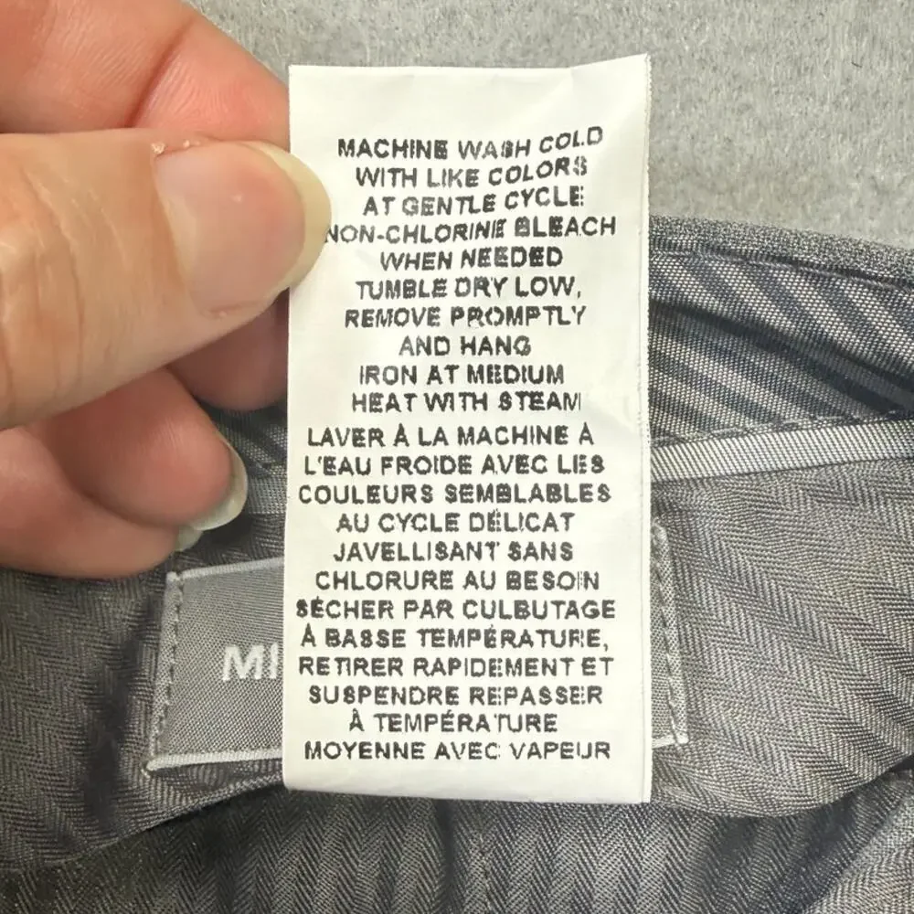 Michael Kors Men's Pleated Solid Classic Fit Pants Grey 40x32 $98
